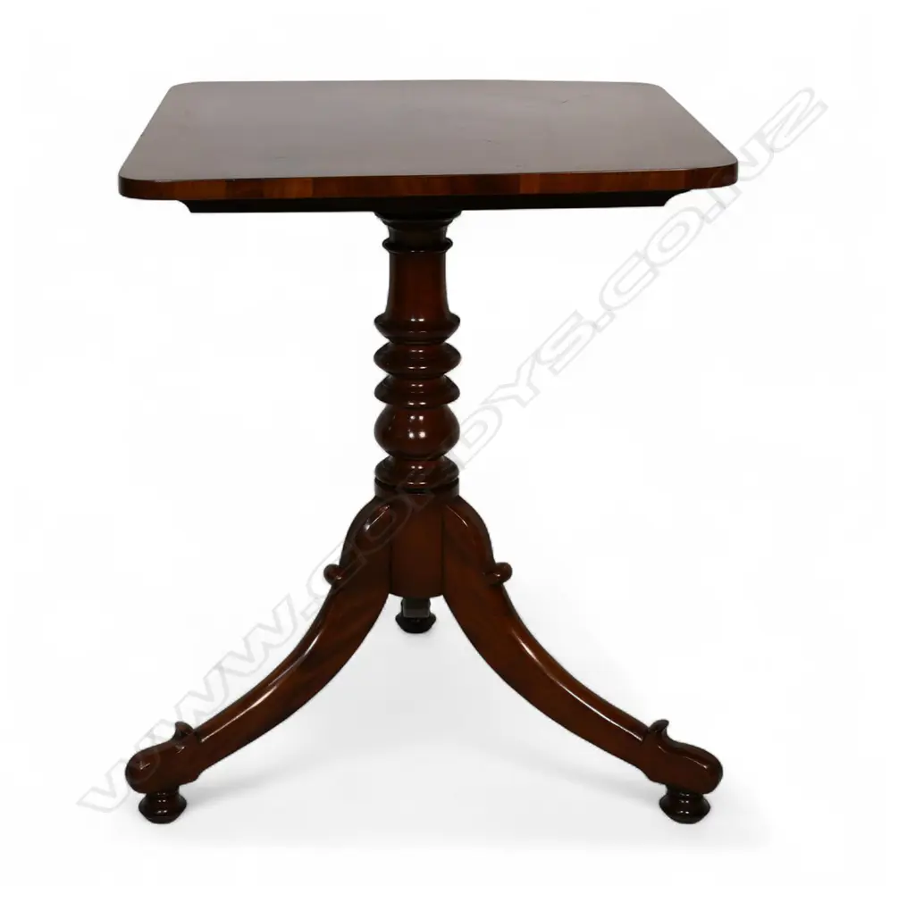 A French c.1815 flame mahogany tripod table, Image 1++